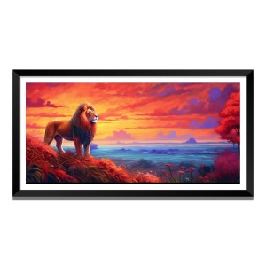 Nature Landscape Floating Frame Scenery Digital Print - (I5684) - 18x36 inch Modern Nature Wall Art for Living Room, Bedroom, Office, Hotels, Drawing Room