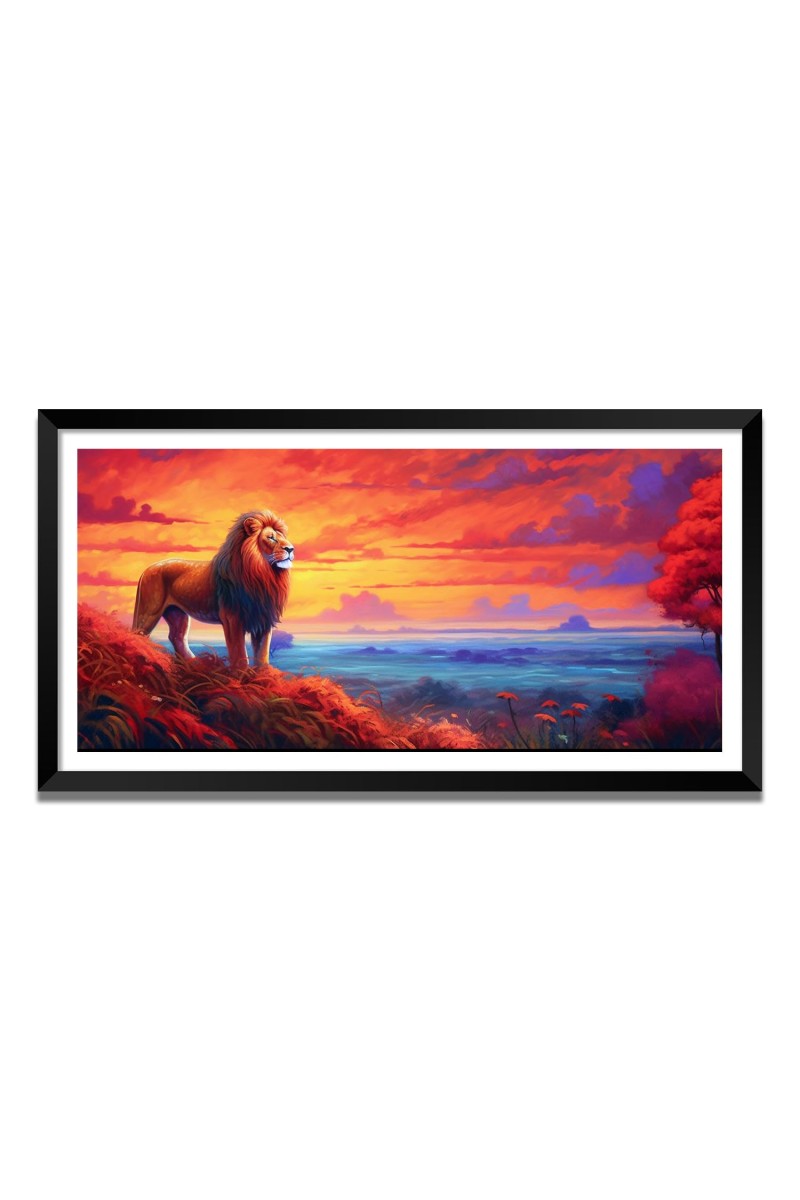 Nature Landscape Floating Frame Scenery Digital Print - (I5684) - 18x36 inch Modern Nature Wall Art for Living Room, Bedroom, Office, Hotels, Drawing Room