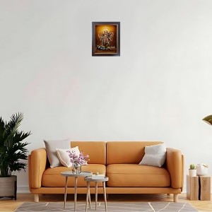 Hitech Sales Maa Kali Photo Frame for Pooja Room, Temple Decor, Home Decoration and Gift (Wall and Tabletop, Rectangular, Polystyrene Frame, Printed Photo, 24 x 29 cm, Black)