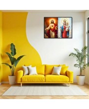 Jesus Christ-Our Lady Of Perpetual Help Laminated Photo - 7x9 Inches, Divine Blessings For Home & Office And Temple Decoration (F16261)