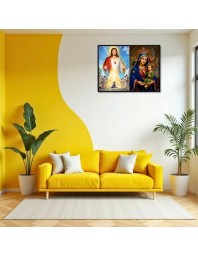 Jesus Christ-Our Lady Of Good Health Laminated Photo - 7x9 Inches, Divine Blessings For Home & Office And Temple Decoration (F16384)