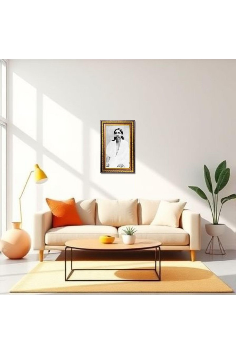 Sri Aurobindo Digital Golden Balck Color Photo Frame | Hindu Religious Wall Decor | 16x22 Inches - Inspirational Wall Art For Office, Home Decor - Ideal Spiritual Gift (F16627)