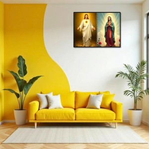 Esus Christ-Blessed Virgin Mary Laminated Photo - 7x9 Inches, Divine Blessings For Home & Office And Temple Decoration (F16429) Esus Christ-Blessed Virgin Mary Laminated Photo - 7x9 Inches, Divine Blessings For Home & Office And Temple Decoration (F16429)