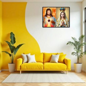 Esus Christ - Blessed Virgin Mary Laminated Photo - 7x9 Inches, Divine Blessings For Home & Office And Temple Decoration (F16431)