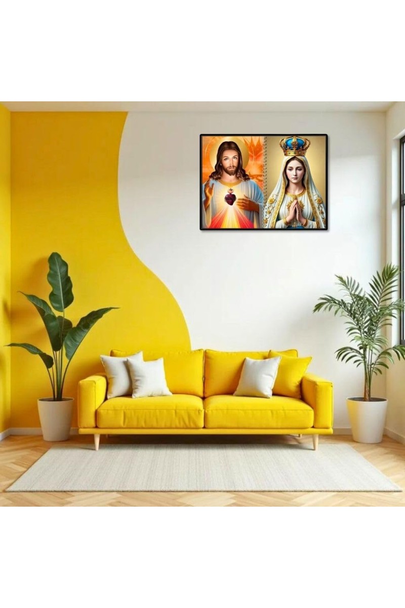 Esus Christ - Blessed Virgin Mary Laminated Photo - 5x7 Inches, Divine Blessings For Home & Office And Temple Decoration (F16431)