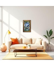 Serene Buddha Digital Golden Balck Color Photo Frame | Hindu Religious Wall Decor | 14x20 Inches - Inspirational Wall Art For Office, Home Decor - Ideal Spiritual Gift (F16656)