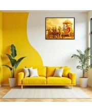 Lord Krishna Laminated Photo - 7x9 Inches, Divine Blessings For Home & Office And Temple Decoration (F16070)