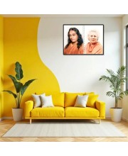 Paramahansa Yogananda & Sri Daya Mata Laminated Photo - 11x13 Inches, Divine Blessings For Home & Office And Temple Decoration (F16327)