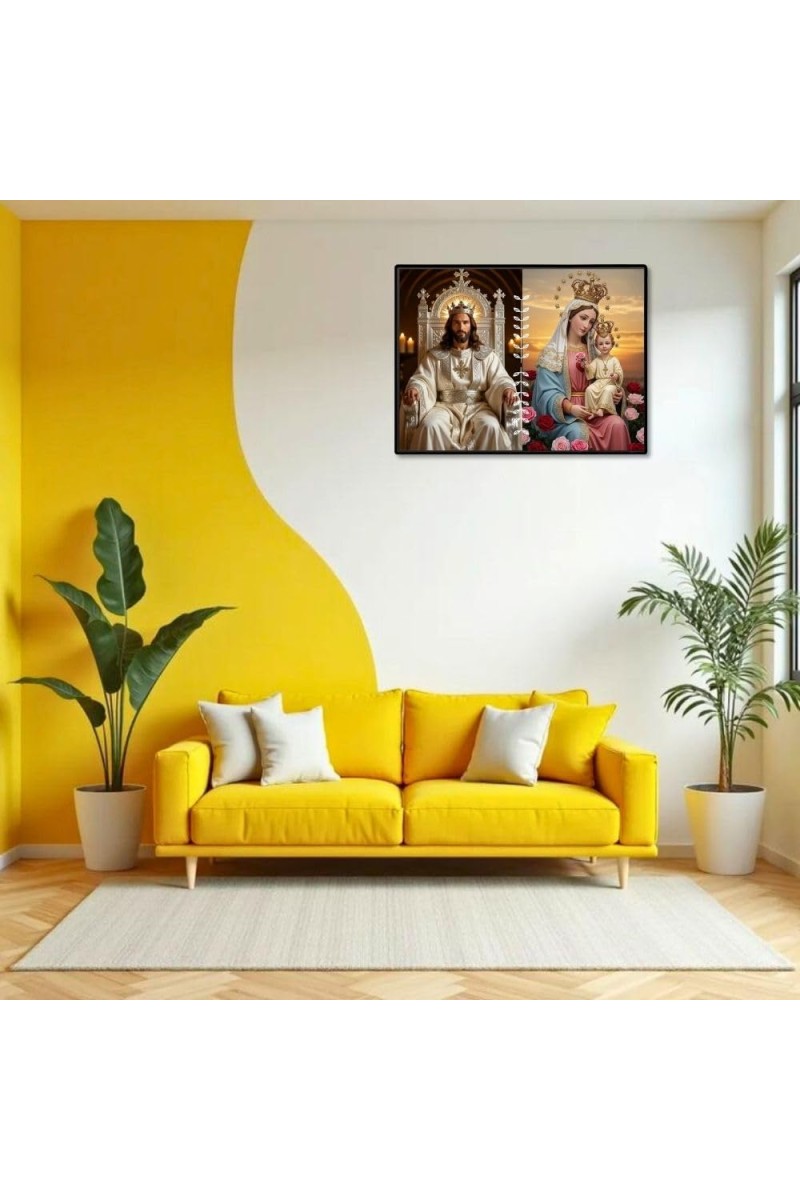 Jesus Lady Of FatimaLaminated Photo - 9x11 Inches, Divine Blessings For Home & Office And Temple Decoration (F16217)