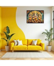 Lord Ganesha Maa Laxmi Sarswati Laminated Photo - 7x9 Inches, Divine Blessings For Home & Office And Temple Decoration (F16130)