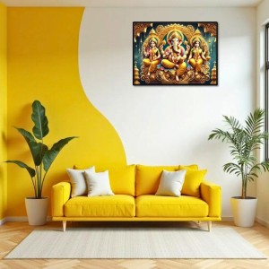 Lord Ganesha Maa Laxmi Sarswati Laminated Photo - 7x9 Inches, Divine Blessings For Home & Office And Temple Decoration (F16130) Lord Ganesha Maa Laxmi Sarswati Laminated Photo - 7x9 Inches, Divine Blessings For Home & Office And Temple Decoration (F16130)