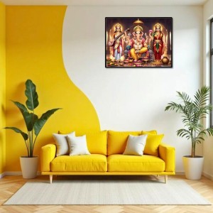 Lord Ganesha Maa Laxmi Sarswati Laminated Photo - 9x11 Inches, Divine Blessings For Home & Office And Temple Decoration (F16143) Lord Ganesha Maa Laxmi Sarswati Laminated Photo - 9x11 Inches, Divine Blessings For Home & Office And Temple Decoration (F16143)