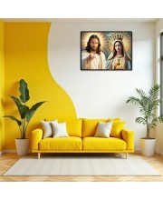 Esus Christ - Blessed Virgin Mary Laminated Photo - 5x7 Inches, Divine Blessings For Home & Office And Temple Decoration (F16430)