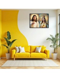 Esus Christ - Blessed Virgin Mary Laminated Photo - 13x15 Inches, Divine Blessings For Home & Office And Temple Decoration (F16430)