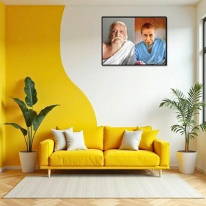 Sri Aurobindo & Mira Alfassa Laminated Photo - 5x7 Inches, Divine Blessings For Home & Office And Temple Decoration (F16304)
