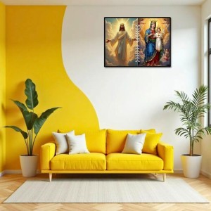 Jesus Blessed Virgin Mary Laminated Photo - 7x9 Inches, Divine Blessings For Home & Office And Temple Decoration (F16238) Jesus Blessed Virgin Mary Laminated Photo - 7x9 Inches, Divine Blessings For Home & Office And Temple Decoration (F16238)