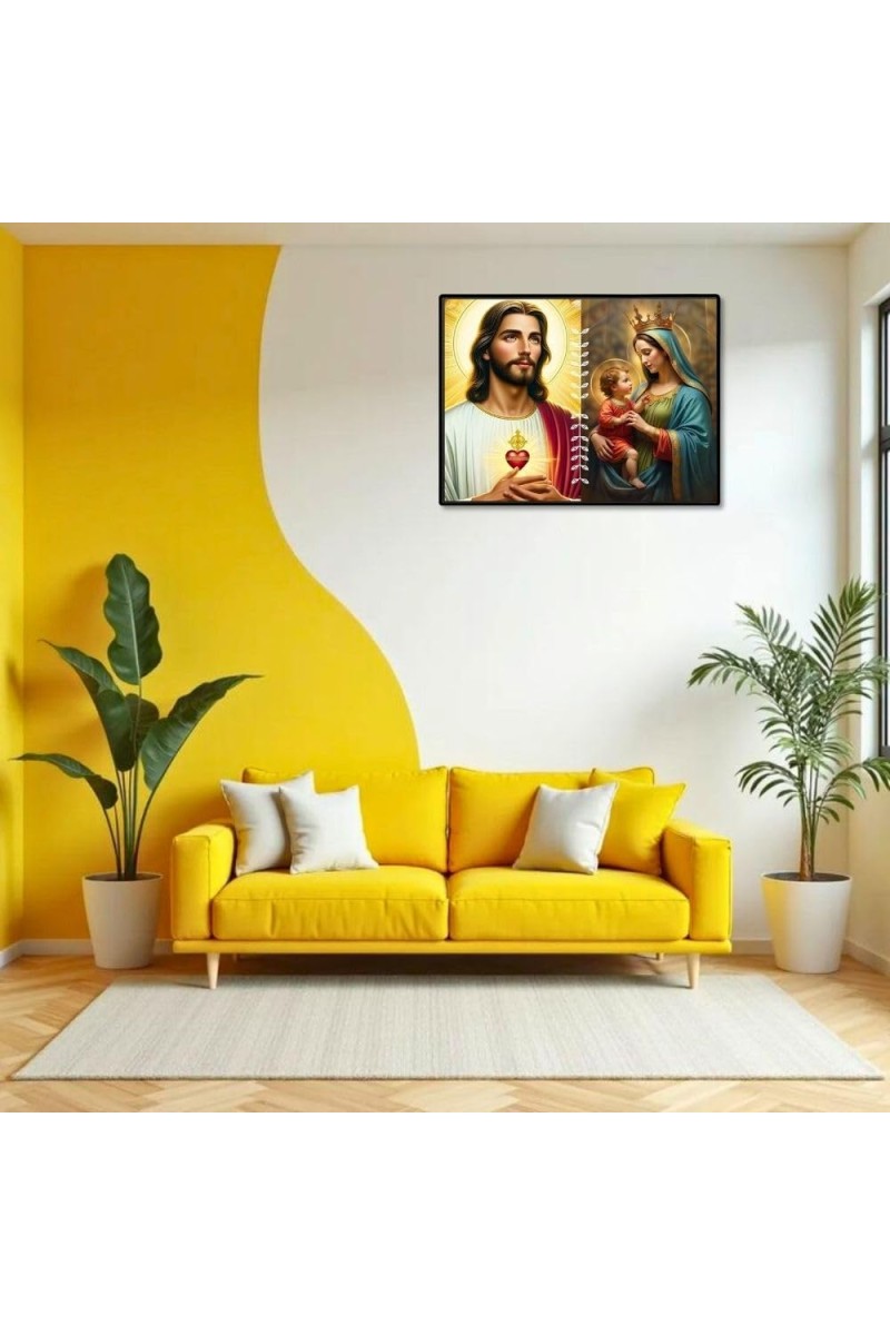 Jesus Christ-Our Lady Of Perpetual Help Jesus Christ-Our Lady Of Perpetual Help Laminated Photo - 7x9 Inches, Divine Blessings For Home & Office And Temple Decoration (F16263)