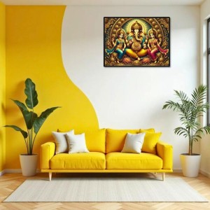 Lord Ganesha Maa Laxmi Sarswati Laminated Photo - 7x9 Inches, Divine Blessings For Home & Office And Temple Decoration (F16129) Lord Ganesha Maa Laxmi Sarswati Laminated Photo - 7x9 Inches, Divine Blessings For Home & Office And Temple Decoration (F16129)