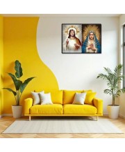 Jesus Christ-Our Lady Of Sorrows Laminated Photo - 7x9 Inches, Divine Blessings For Home & Office And Temple Decoration (F16342)
