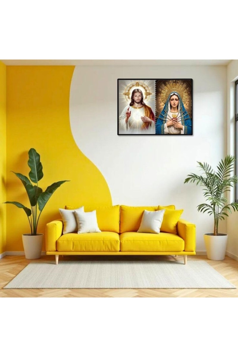 Jesus Christ - Our Lady Of Sorrows Laminated Photo - 7x9 Inches, Divine Blessings For Home & Office And Temple Decoration (F16342)