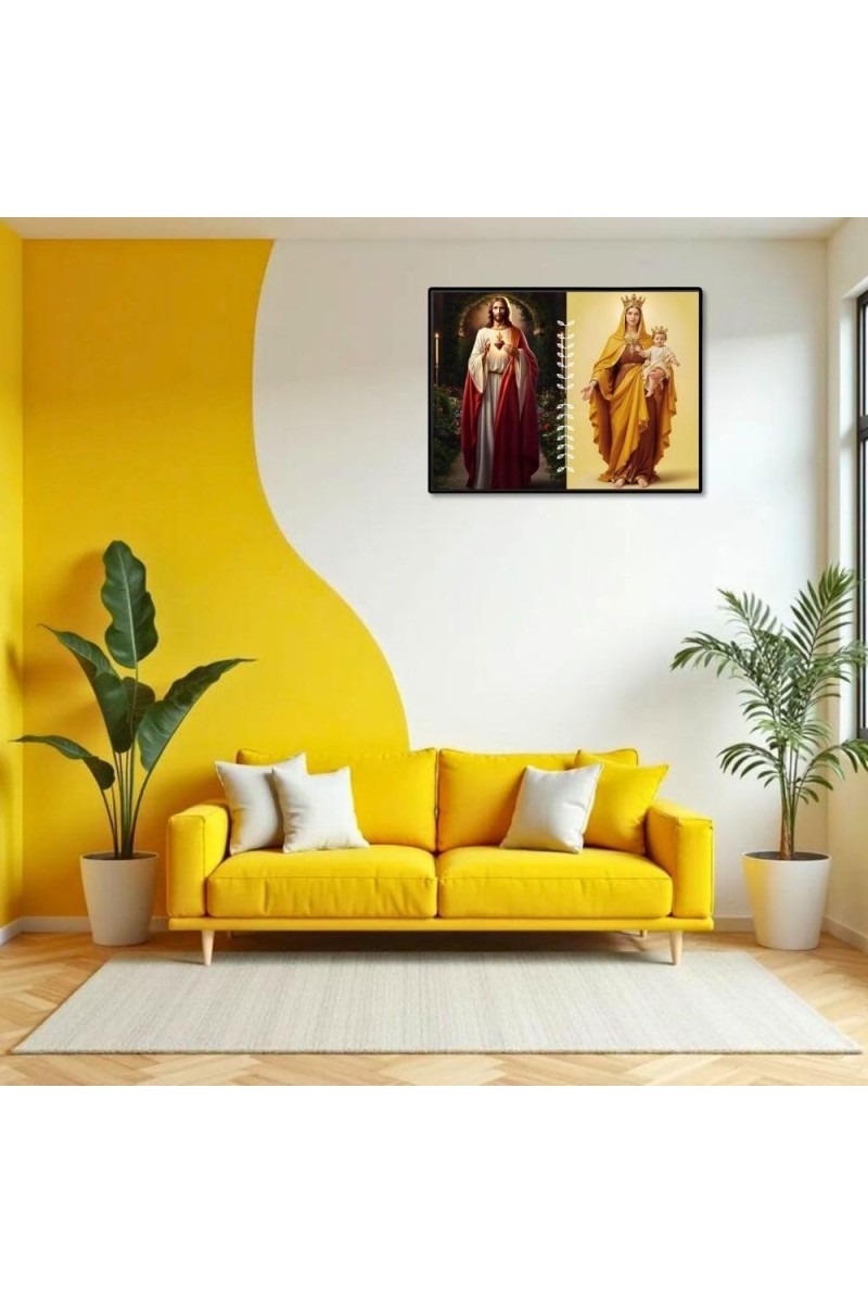 Jesus Lady Of FatimaLaminated Photo - 9x11 Inches, Divine Blessings For Home & Office And Temple Decoration (F16234)