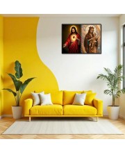 Jesus Christ-Our Lady Of Good Health Laminated Photo - 7x9 Inches, Divine Blessings For Home & Office And Temple Decoration (F16382)