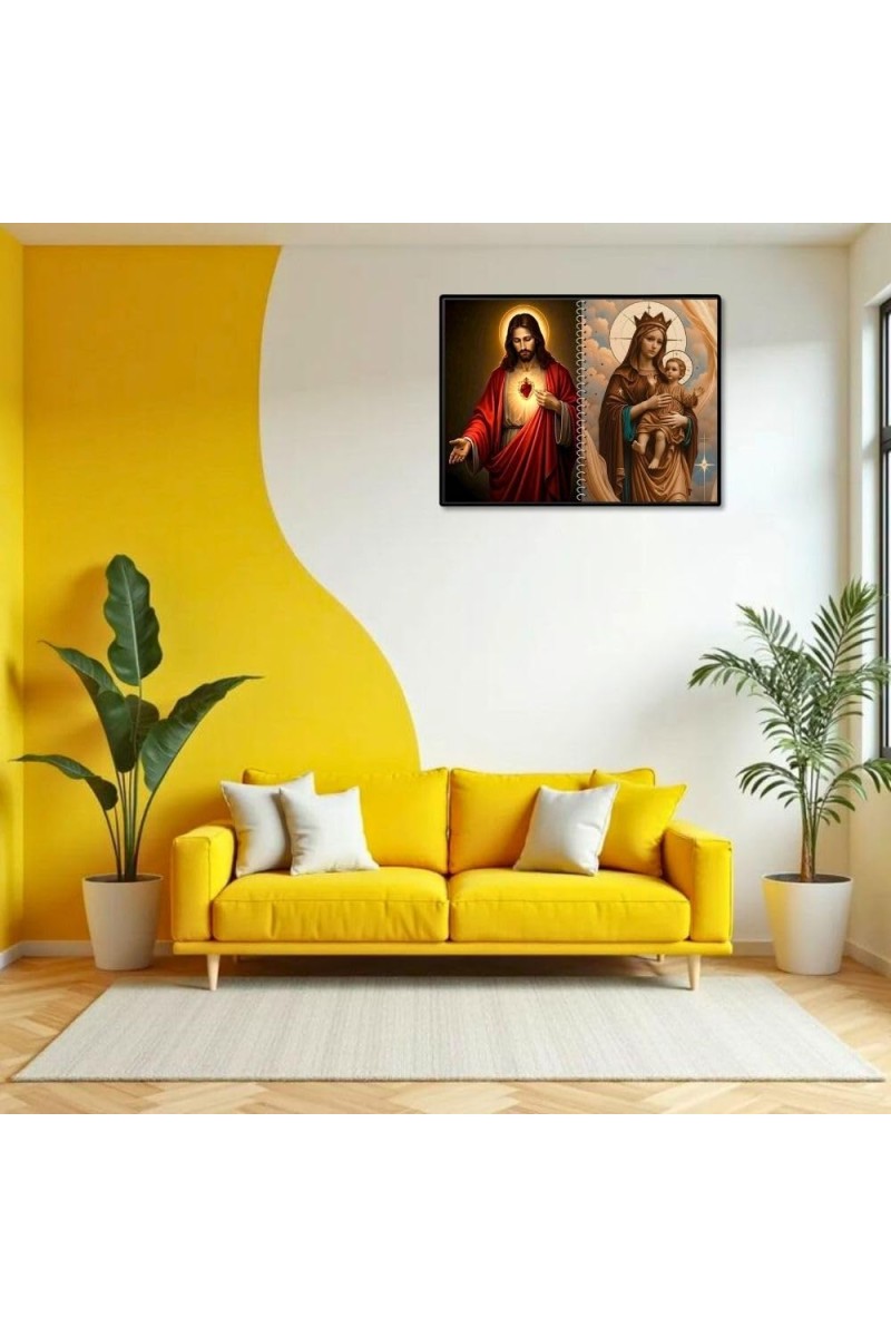 Jesus Christ-Our Lady Of Good Health Laminated Photo - 7x9 Inches, Divine Blessings For Home & Office And Temple Decoration (F16382)