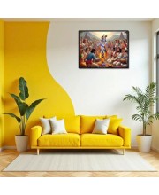 Lord Krishna Laminated Photo - 9x11 Inches, Divine Blessings For Home & Office And Temple Decoration (F16064)