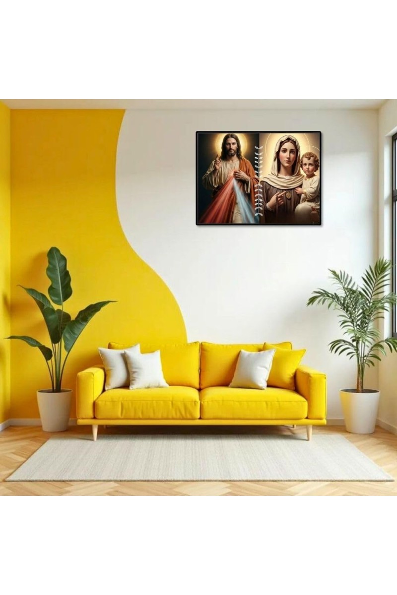 Jesus Lady Of FatimaLaminated Photo - 9x11 Inches, Divine Blessings For Home & Office And Temple Decoration (F16232)
