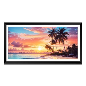 Nature Landscape Floating Frame Scenery Digital Print - (I5747) - 18x36 inch Modern Nature Wall Art for Living Room, Bedroom, Office, Hotels, Drawing Room