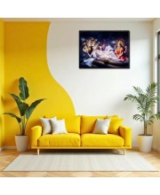 Lord Vishnu Laminated Photo - 7x9 Inches, Divine Blessings For Home & Office And Temple Decoration (F16095)