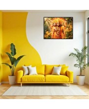 Lord Hanuman Laminated Photo - 11x13 Inches, Divine Blessings For Home & Office And Temple Decoration (F16079)