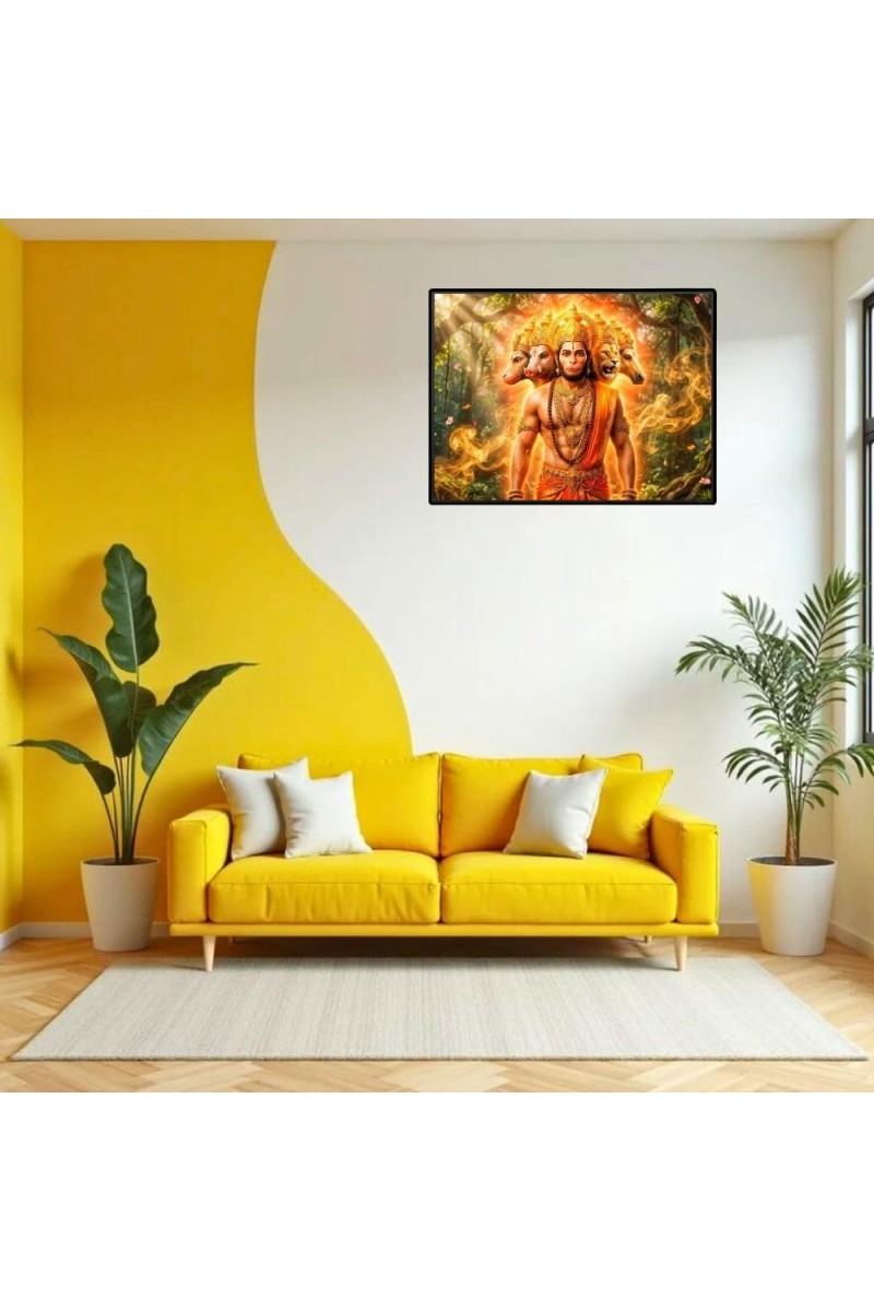 Lord Hanuman Laminated Photo - 11x13 Inches, Divine Blessings For Home & Office And Temple Decoration (F16079)