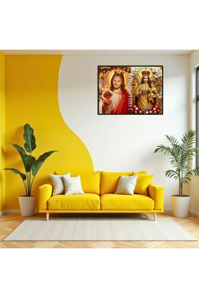 Jesus Lady Of Velankanni Laminated Photo - 7x9 Inches, Divine Blessings For Home & Office And Temple Decoration (F16198)