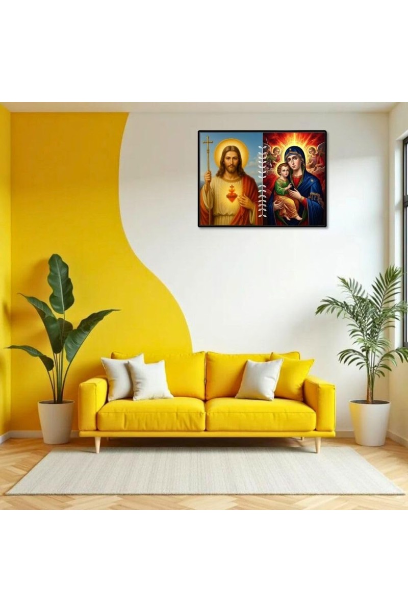 Jesus Lady Of Velankanni Laminated Photo - 9x11 Inches, Divine Blessings For Home & Office And Temple Decoration (F16207)