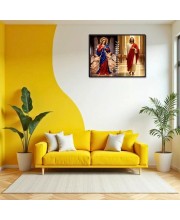 Jesus Blessed Virgin Mary Laminated Photo - 11x13 Inches, Divine Blessings For Home & Office And Temple Decoration (F16240)