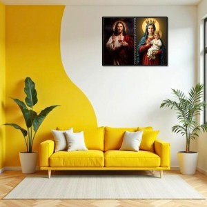 Jesus Christ-Mother Mary Laminated Photo - 7x9 Inches, Divine Blessings For Home & Office And Temple Decoration (F16417) Jesus Christ-Mother Mary Laminated Photo - 7x9 Inches, Divine Blessings For Home & Office And Temple Decoration (F16417)