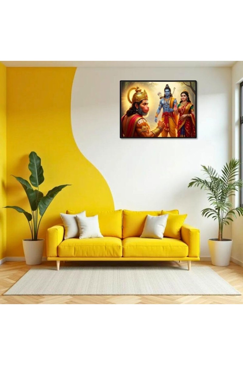 Lord RamSiya Laxman Laminated Photo - 9x11 Inches, Divine Blessings For Home & Office And Temple Decoration (F16112)