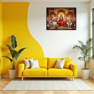 Lord Ganesha Maa Laxmi Sarswati Laminated Photo - 9x11 Inches, Divine Blessings For Home & Office And Temple Decoration (F16102) Lord Ganesha Maa Laxmi Sarswati Laminated Photo - 9x11 Inches, Divine Blessings For Home & Office And Temple Decoration (F16102)