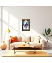 Lord Jesus Digital Golden Balck Color Photo Frame | Hindu Religious Wall Decor | 16x22 Inches - Inspirational Wall Art For Office, Home Decor - Ideal Spiritual Gift (F16759)