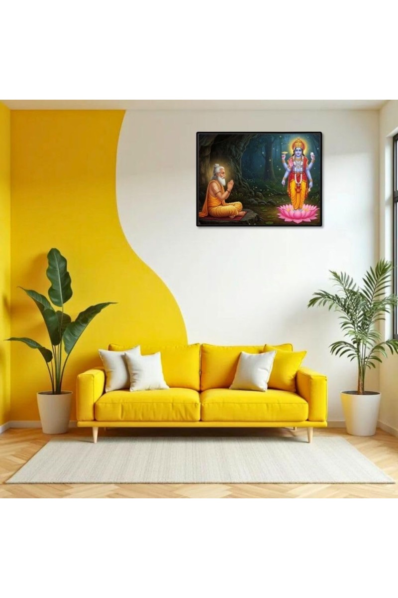 Lord Vishnu Laminated Photo - 9x11 Inches, Divine Blessings For Home & Office And Temple Decoration (F16060)