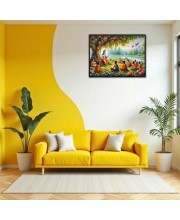 Lord Krishna Laminated Photo - 9x11 Inches, Divine Blessings For Home & Office And Temple Decoration (F16065)