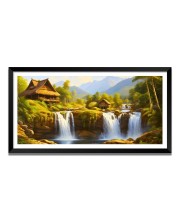 Nature Landscape Floating Frame Scenery Digital Print - (I5629) - 18x36 inch Modern Nature Wall Art for Living Room, Bedroom, Office, Hotels, Drawing Room