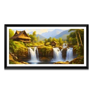 Nature Landscape Floating Frame Scenery Digital Print - (I5629) - 24x48 inch Modern Nature Wall Art for Living Room, Bedroom, Office, Hotels, Drawing Room Nature Landscape Floating Frame Scenery Digital Print - (I5629) - 24x48 inch Modern Nature Wall Art for Living Room, Bedroom, Office, Hotels, Drawing Room