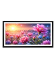 Nature Landscape Floating Frame Scenery Digital Print - (I5736) - 12x24 inch Modern Nature Wall Art for Living Room, Bedroom, Office, Hotels, Drawing Room
