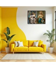 Jesus Christ-Our Lady Of Velankanni Laminated Photo - 7x9 Inches, Divine Blessings For Home & Office And Temple Decoration (F16373)