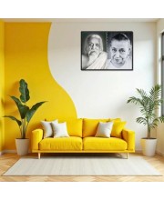 Sri Aurobindo & Mira Alfassa Laminated Photo - 13x15 Inches, Divine Blessings For Home & Office And Temple Decoration (F16306)