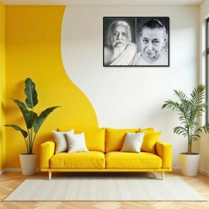 Sri Aurobindo & Mira Alfassa Laminated Photo - 5x7 Inches, Divine Blessings For Home & Office And Temple Decoration (F16306)