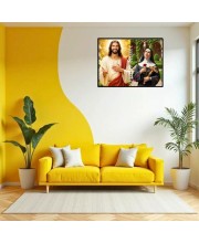 Jesus Christ-St. Therese Of Lisieux Laminated Photo - 7x9 Inches, Divine Blessings For Home & Office And Temple Decoration (F16248)