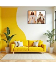 Jesus Christ-Our Lady Of Good Health Laminated Photo - 7x9 Inches, Divine Blessings For Home & Office And Temple Decoration (F16385)